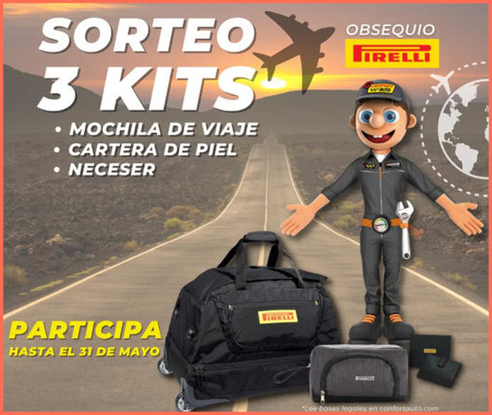 Confortauto raffles 3 Pirelli brand travel kits