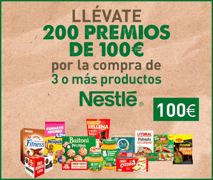 El Corte Ingles and Nestle distribute 200 prizes of E100