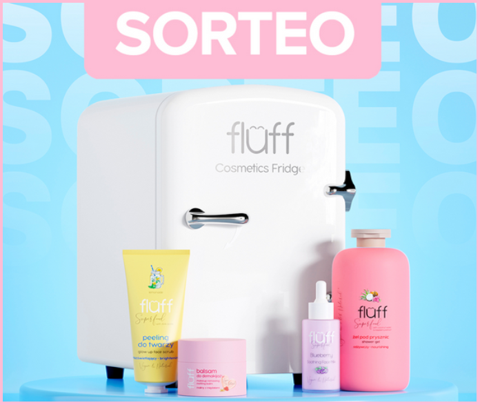 Druni and Fluff give away skincare kit refrigerator