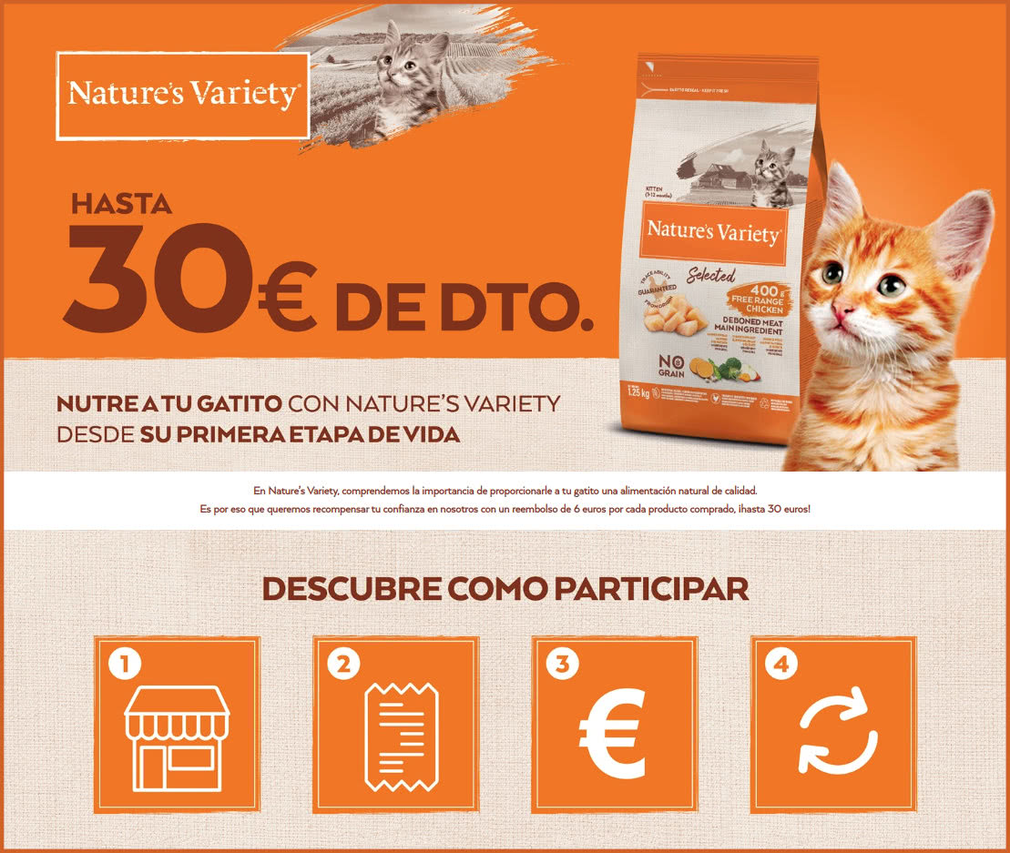 Get up to E30 cashback at Natures Variety