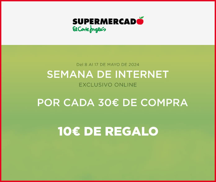 Get E10 coupons at El Corte Ingles Supermarket